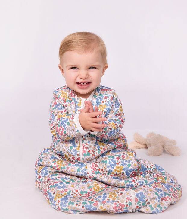Sacco nanna neonato in cotone con stampa a fiori TOG 2 bianco/multicolore