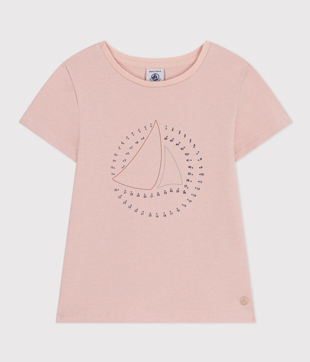 T-shirt in jersey leggero bambina rosa