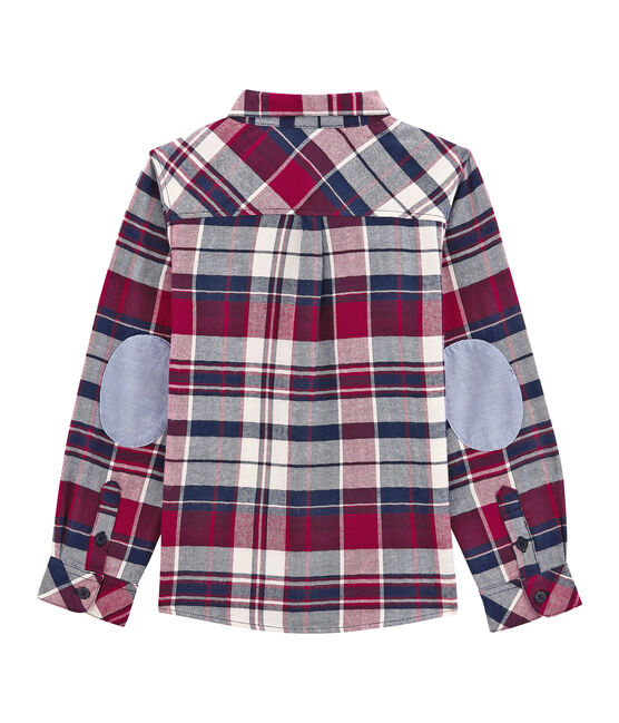 Camicia a quadri per bambino in twill blu SMOKING/rosso TERKUIT/ OGRE