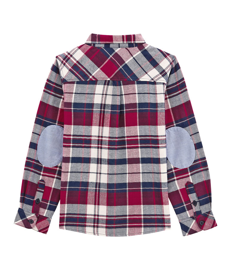 Camicia a quadri per bambino in twill blu/rosso/rosso