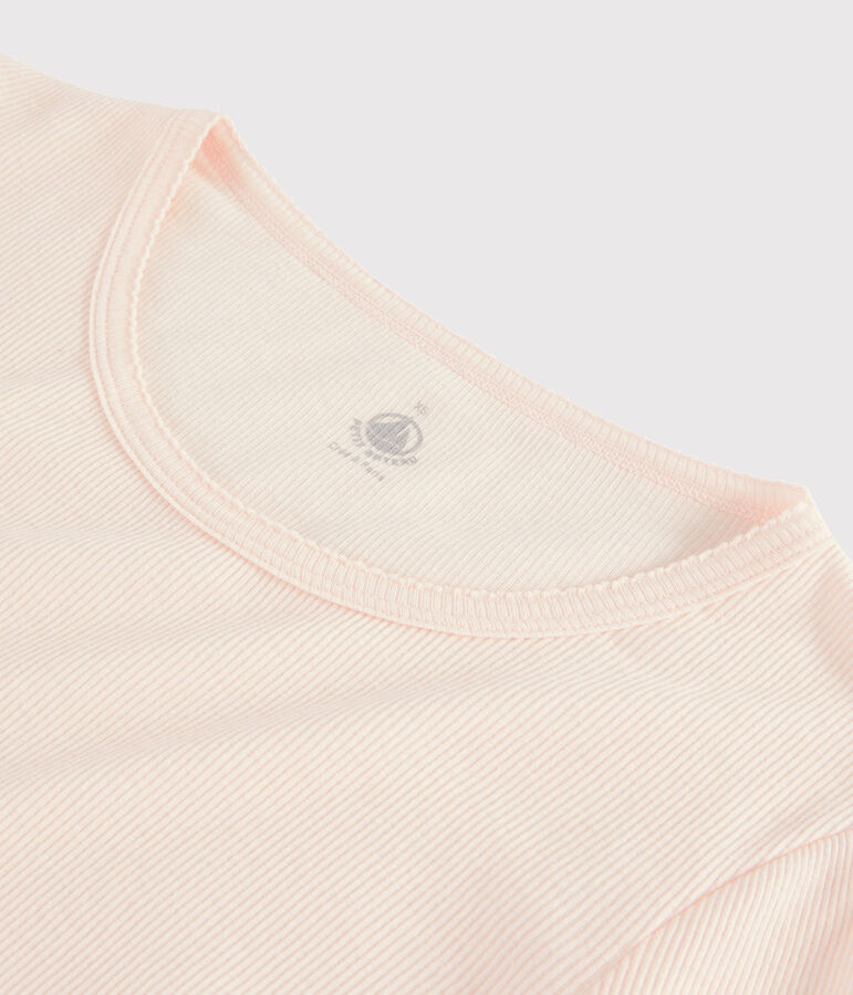 T-shirt in lana e cotone Donna rosa FLEUR