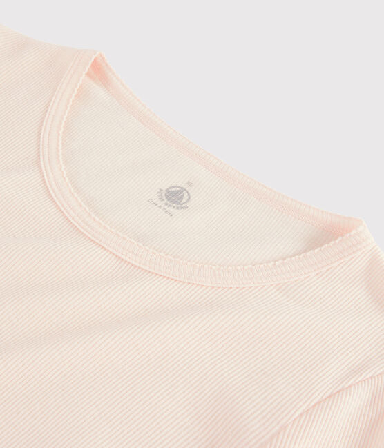 T-shirt in lana e cotone Donna rosa FLEUR