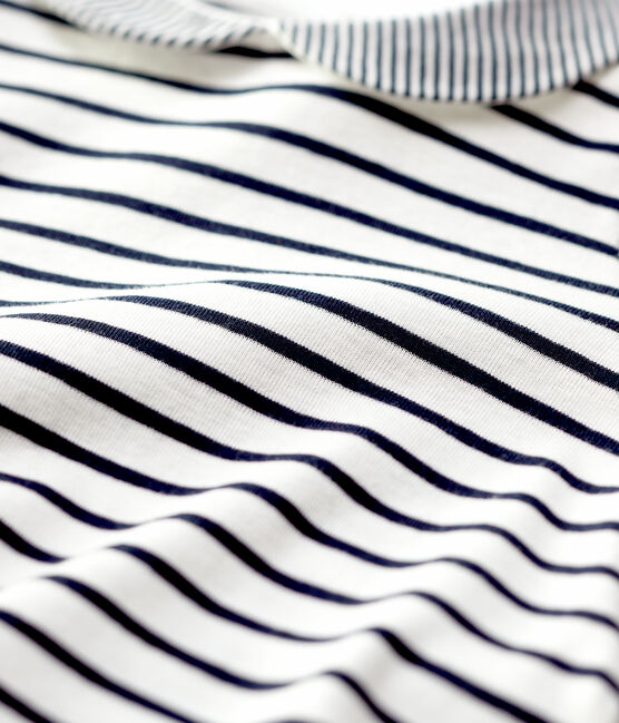 Blusa in cotone bebè. bianco MARSHMALLOW/blu SMOKING