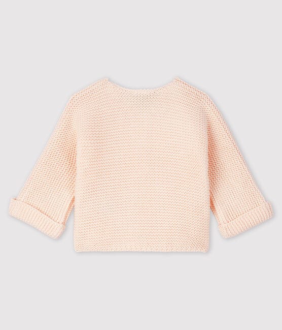 Cardigan bebè in tricot di cotone biologico rosa FLEUR