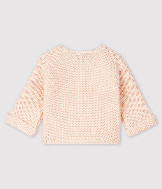 Cardigan bebè in tricot di cotone biologico rosa FLEUR