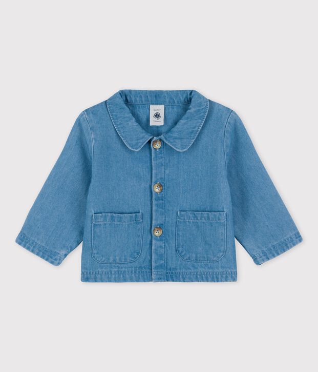 Giacca beb&egrave; in denim leggero biologico blu