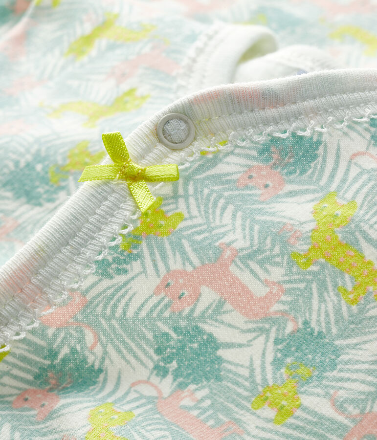 Tutina pigiama beb&egrave; femmina in molleton bianco MARSHMALLOW/bianco MULTICO