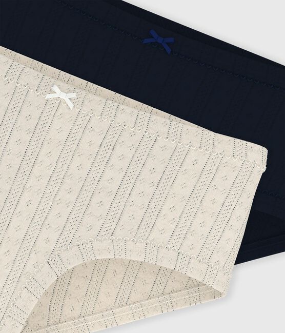 Set di slip a vita alta tinta unita in cotone traforato bambino variante 1