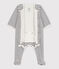 Bodyjama a righe bebé in cotone bianco MARSHMALLOW/blu SMOKING