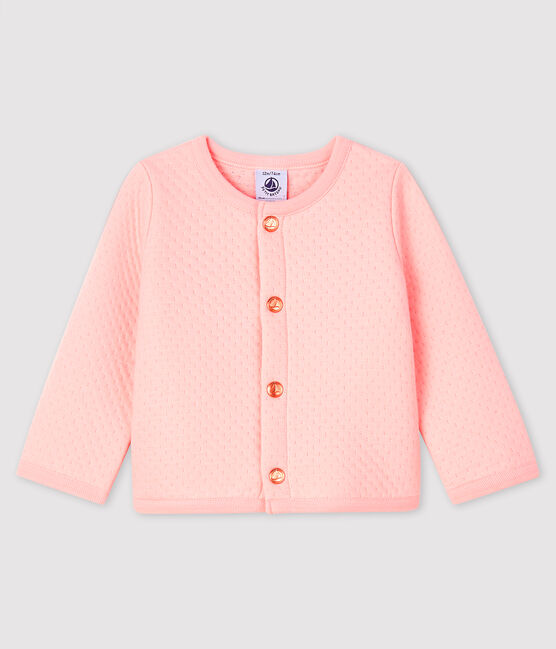 Cardigan bebè femmina in tubique rosa MINOIS