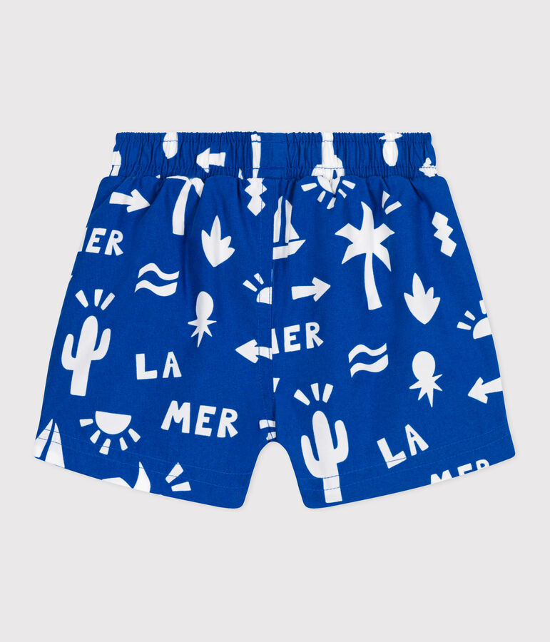 Shorts da bagno con stampa spiaggia neonato blu PORCELANA/ MARSHMALLOW