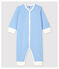 Tutina senza piedi a righe blu bebè in cotone blu EDNA/bianco MARSHMALLOW