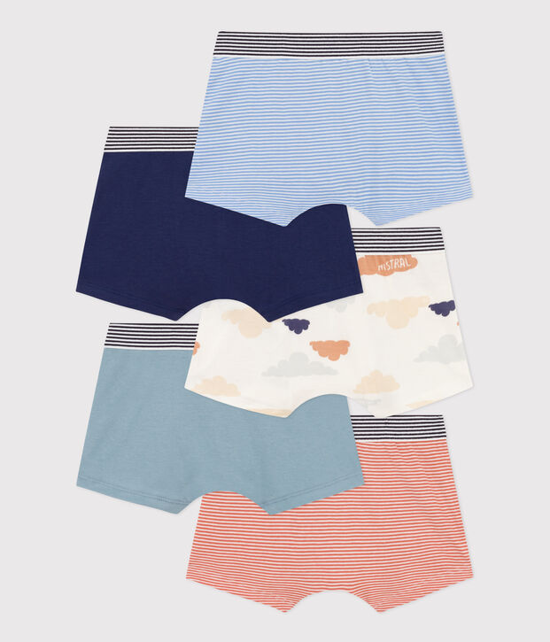Confezione da 5 boxer in cotone bambino multicolore