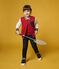 Teddy in molleton bambina - bambino rosso TERKUIT/bianco MARSHMALLOW