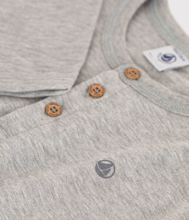 T-shirt a maniche lunghe in cotone bambino grigio
