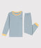 Pigiama millerighe unisex in cotone blu ROVER/bianco MARSHMALLOW