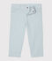 Pantalone bebè maschietto in seersucker (tessuto goffrato) blu ACIER/bianco MARSHMALLOW