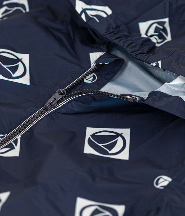 Giacca a vento in tessuto riciclato unisex blu/bianco