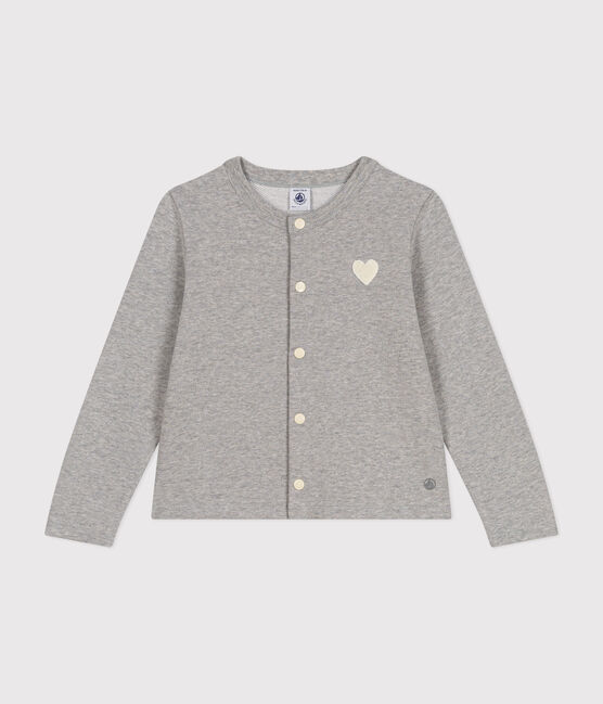 Cardigan in tessuto felpato bambina grigio CHATON CHINE