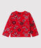 Cardigan in molleton bebè femmina con motivo a bandana rosso TERKUIT/bianco MULTICO