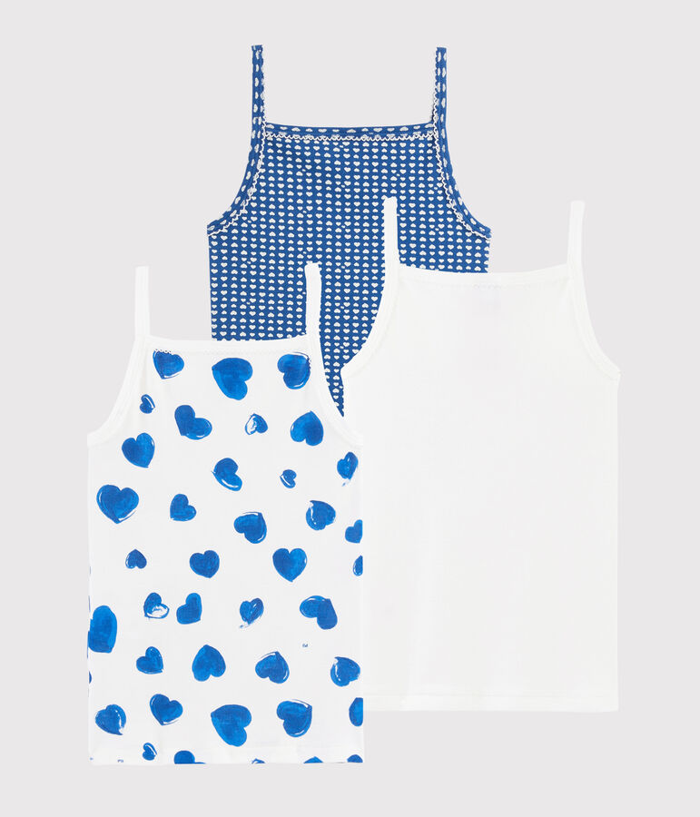 Confezione da 3 canottiere con spalline cuori bambina multicolore