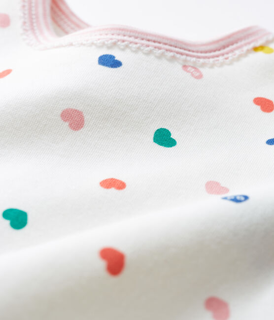 Tutina pigiama bambina in molleton bianco MARSHMALLOW/bianco MULTICO