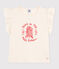 T-shirt a maniche corte in cotone con stampa bambina ecru AVALANCHE
