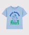 T-shirt a maniche corte in cotone bambina blu FLO
