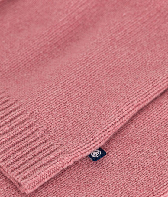 Cardigan in maglia jacquard di lana e cotone bambina rosa ROSEWOOD/ AVALANCHE
