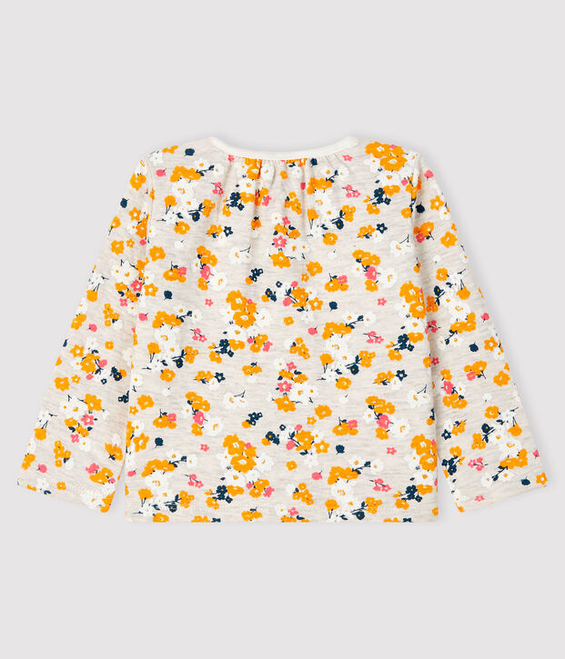 Cardigan beb&egrave; femmina in tubique beige/multicolore