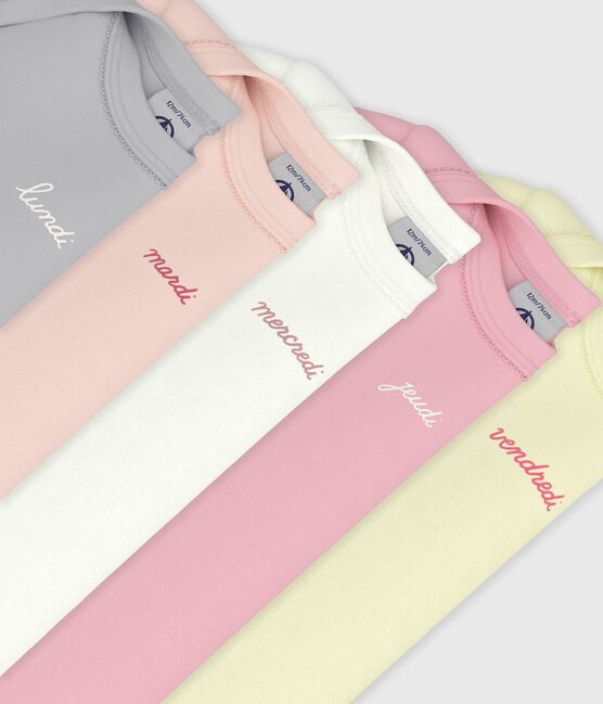 Set di body a maniche corte in cotone tinta unita neonato variante 1