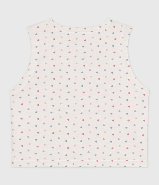 Cardigan senza maniche double face in cotone con stampa neonato bianco MARSHMALLOW/bianco MULTICO