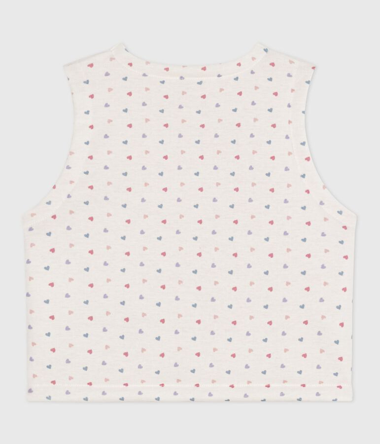 Cardigan senza maniche double face in cotone con stampa neonato bianco/multicolore