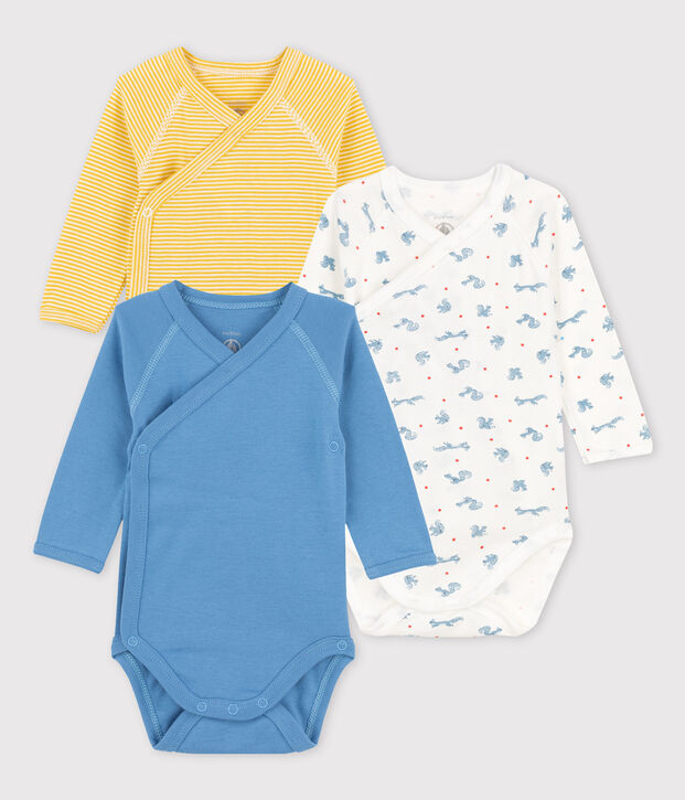 Confezione da 3 body beb&egrave; in cotone biologico multicolore