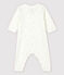 Tutina pigiama senza piedi bianca a stelle bebé in cotone biologico bianco MARSHMALLOW/bianco MULTICO