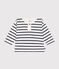 T-shirt bebè a maniche lunghe in cotone bianco MARSHMALLOW/blu SMOKING