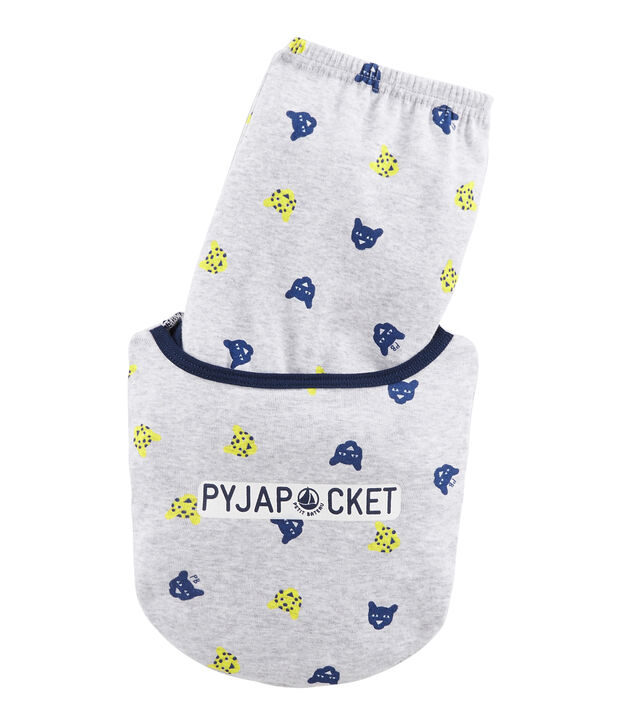 Pigiama bambino a costine grigio/multicolore
