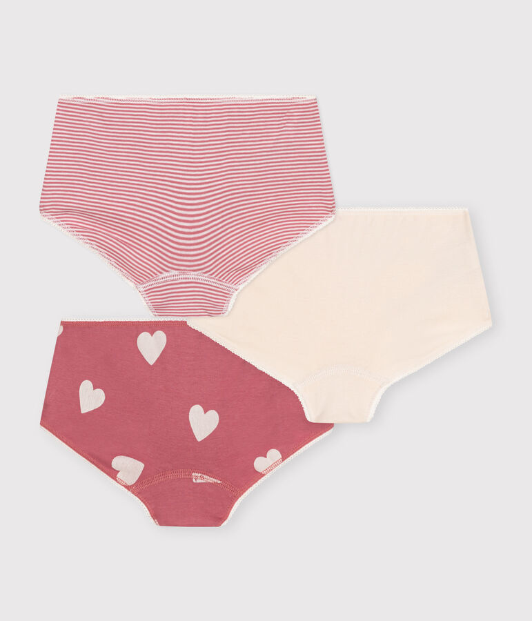 Set di 3 shorty in cotone a cuori bambino multicolore