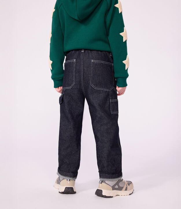 Pantaloni carpenter in denim bambino DENIM BRUT FONCE