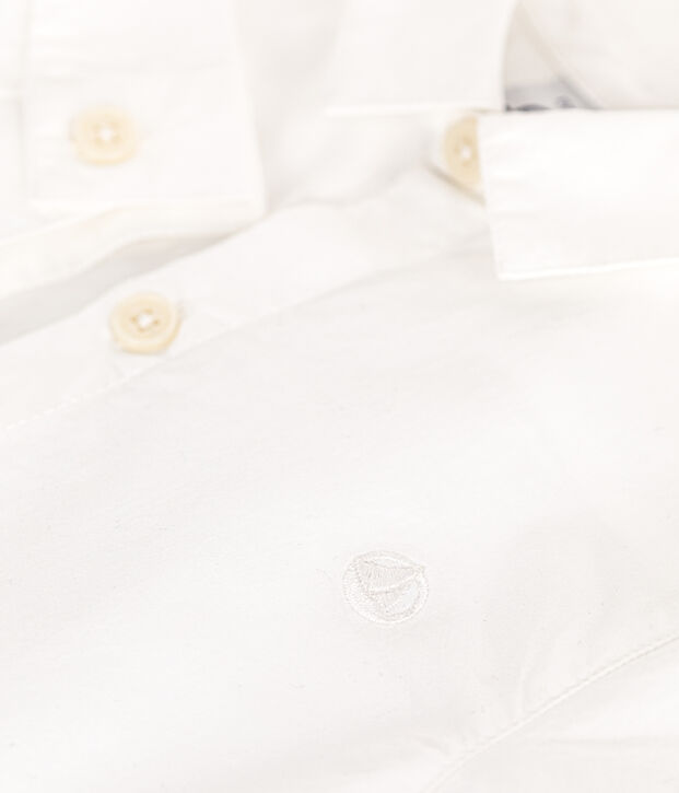 Camicia in popeline neonato bianco