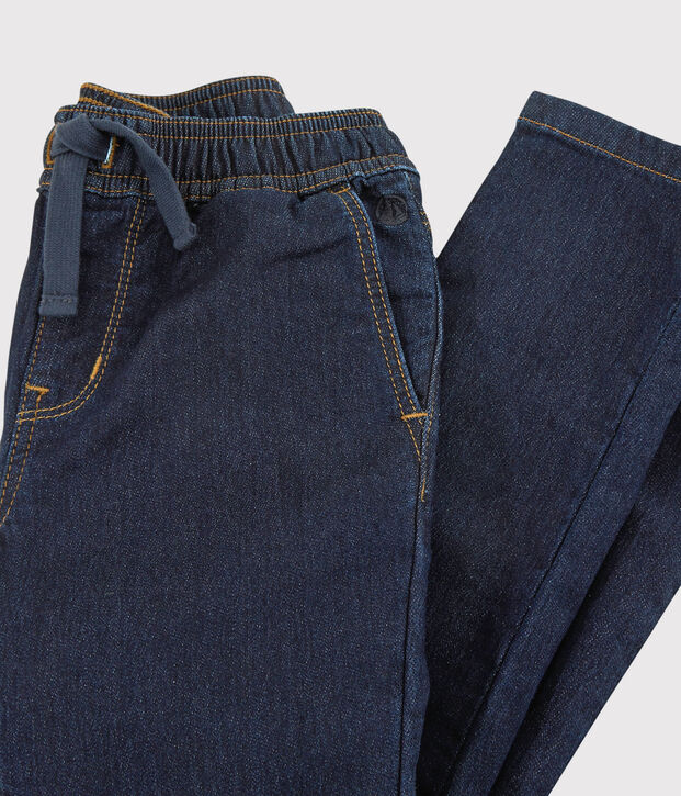 Pantalone regular bambino in denim scuro blu