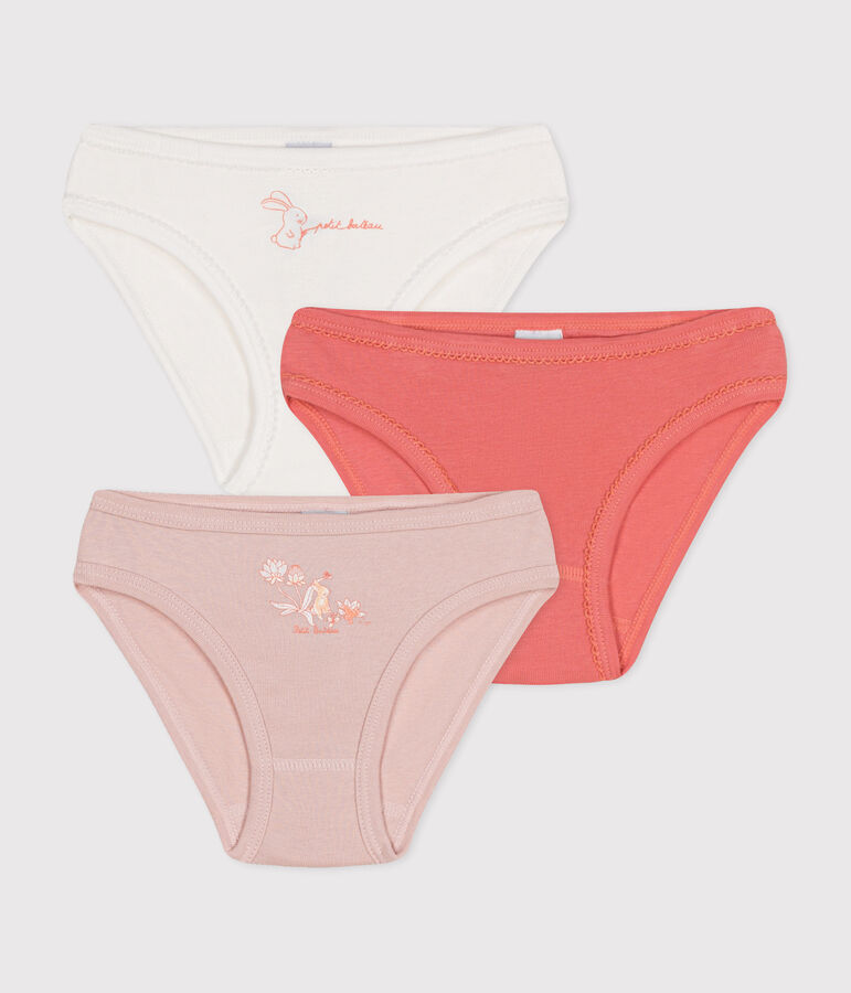 Confezione da 3 slip bambina in cotone multicolore
