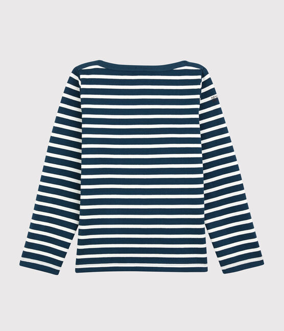 T-shirt marinière bambino Petit Bateau x Deyrolle blu SHADOW/bianco MARSHMALLOW