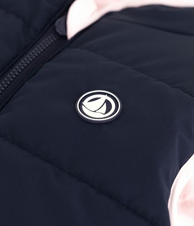 Piumino bambino senza maniche bicolore double face rosa/blu