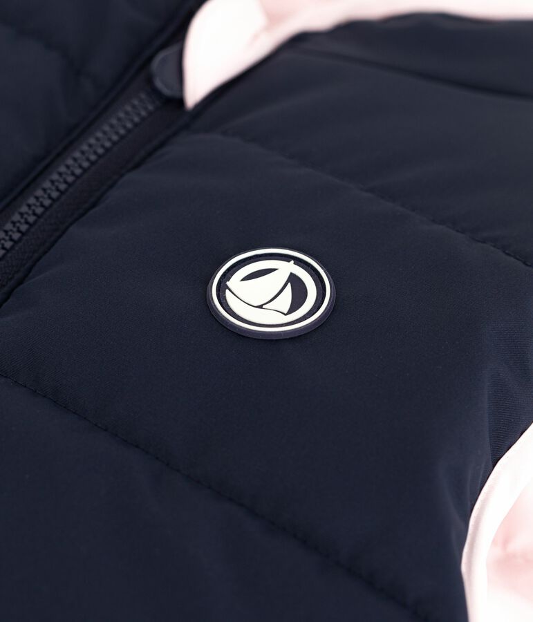 Piumino bambino senza maniche bicolore double face rosa/blu