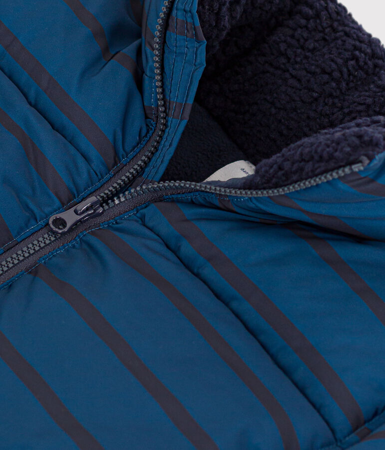 Piumino con cappuccio estraibile bambino blu/blu