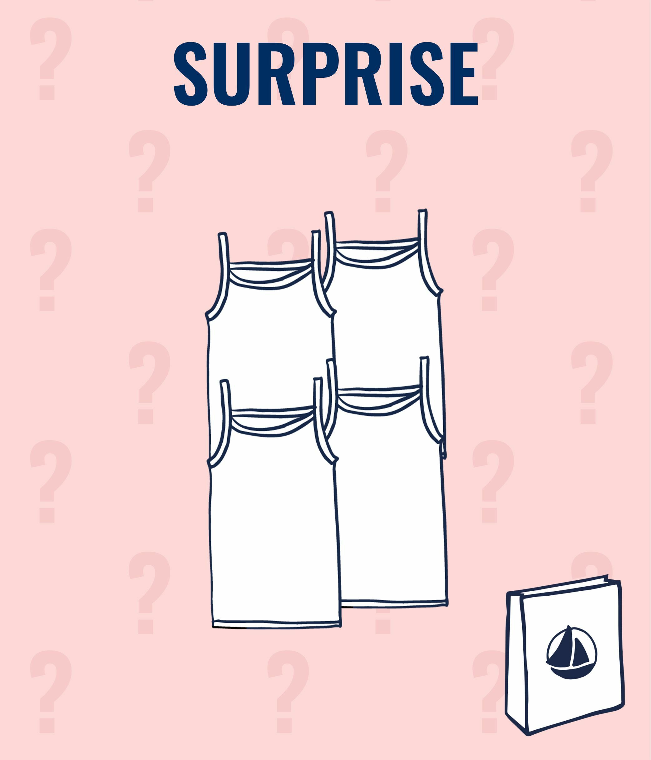 Lotto a sorpresa di 4 canotte con spalline bambina multicolore