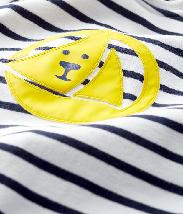 Tutina lunga beb&egrave; maschio bianco/blu