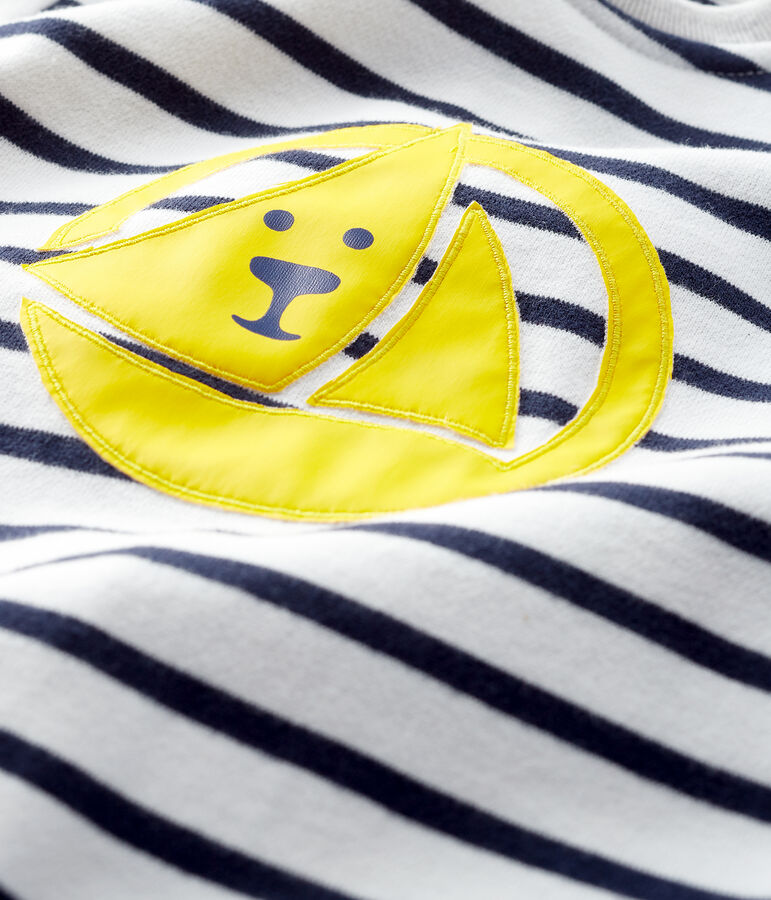 Tutina lunga beb&egrave; maschio bianco MARSHMALLOW/blu SMOKING