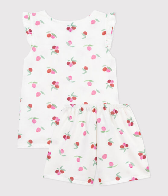 Pigiama corto in cotone con stampa di frutti bambino bianco MARSHMALLOW/bianco MULTICO